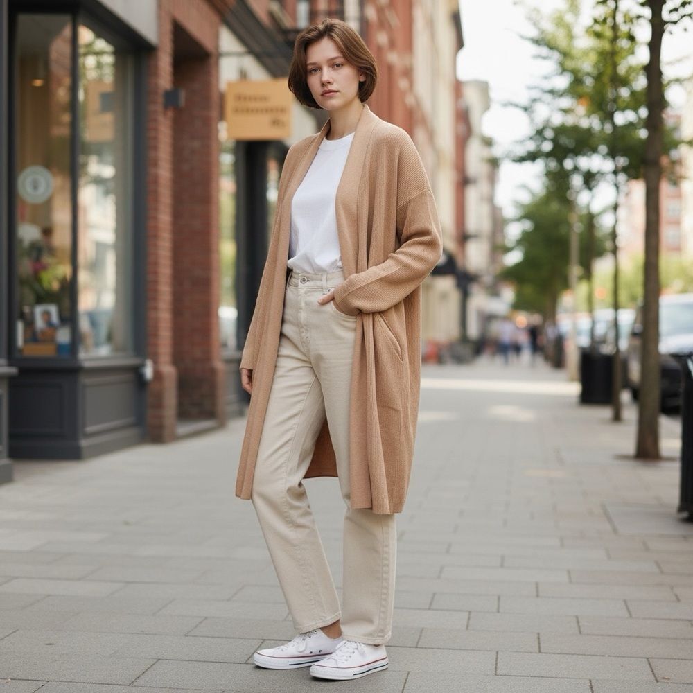 Marled tobacco Brown Knit Cardigan